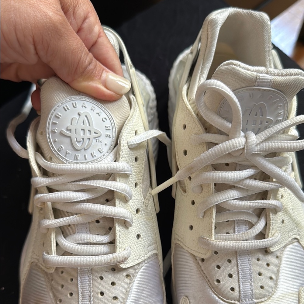 Nike Cream Sneakers with Logo Detail